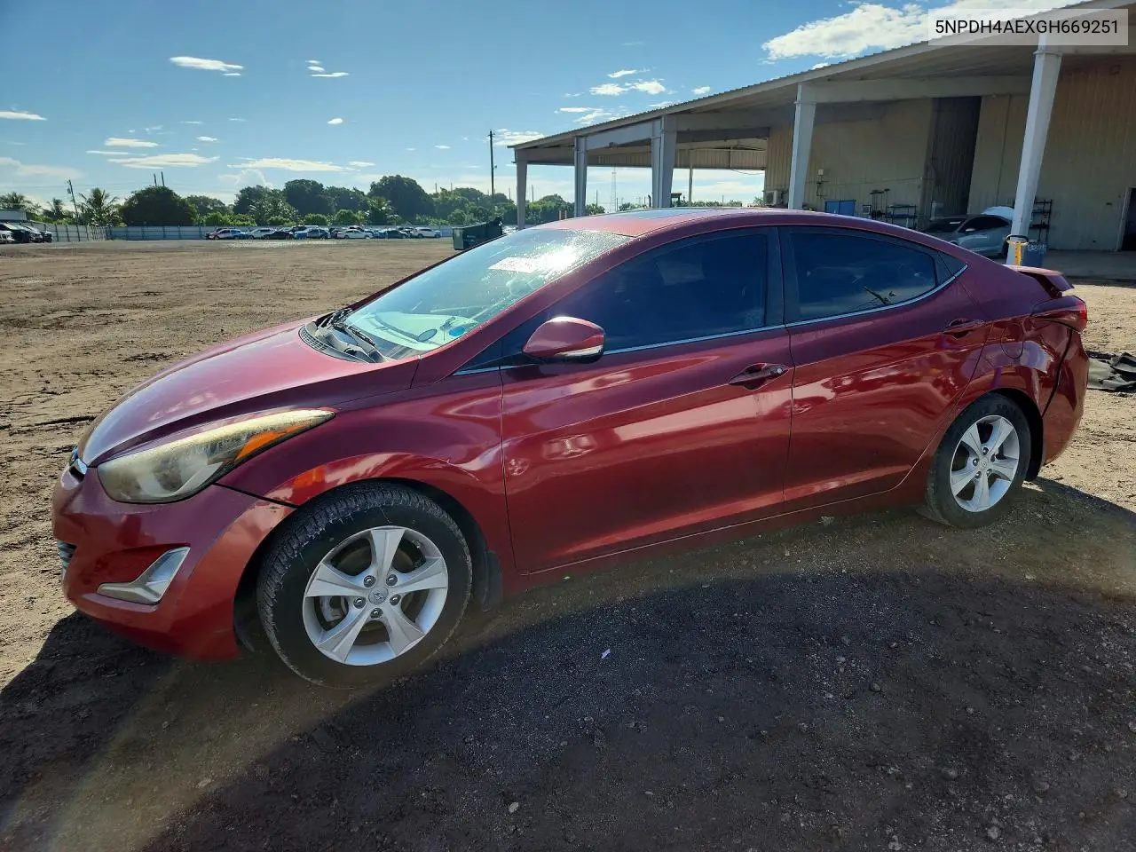 HYUNDAI ELANTRA 2016, VIN 5NPDH4AEXGH669255