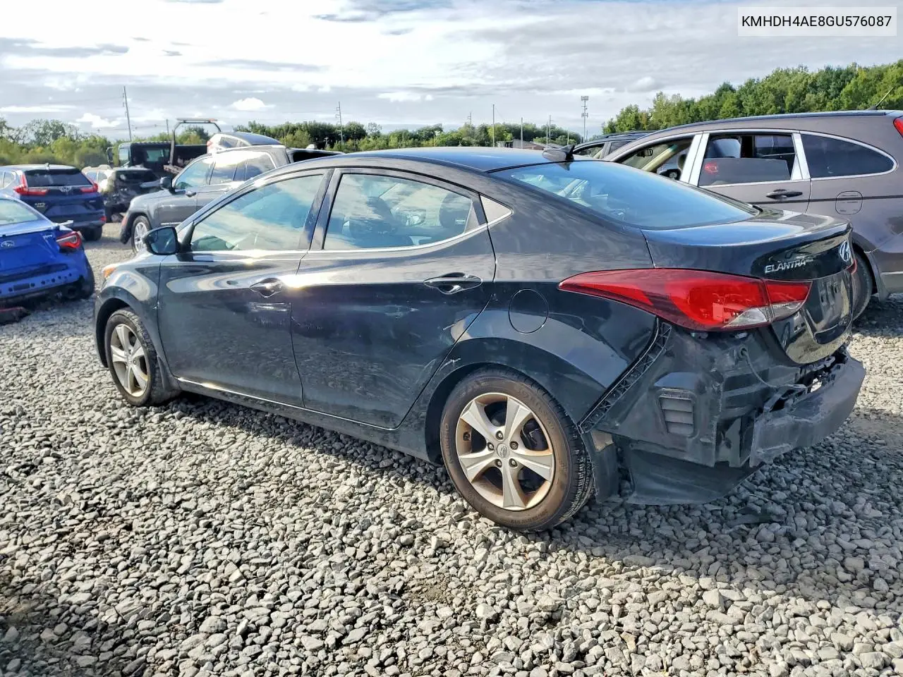 2016 HYUNDAI ELANTRA VIN KMHDH4AE8GU576087 — фото 2