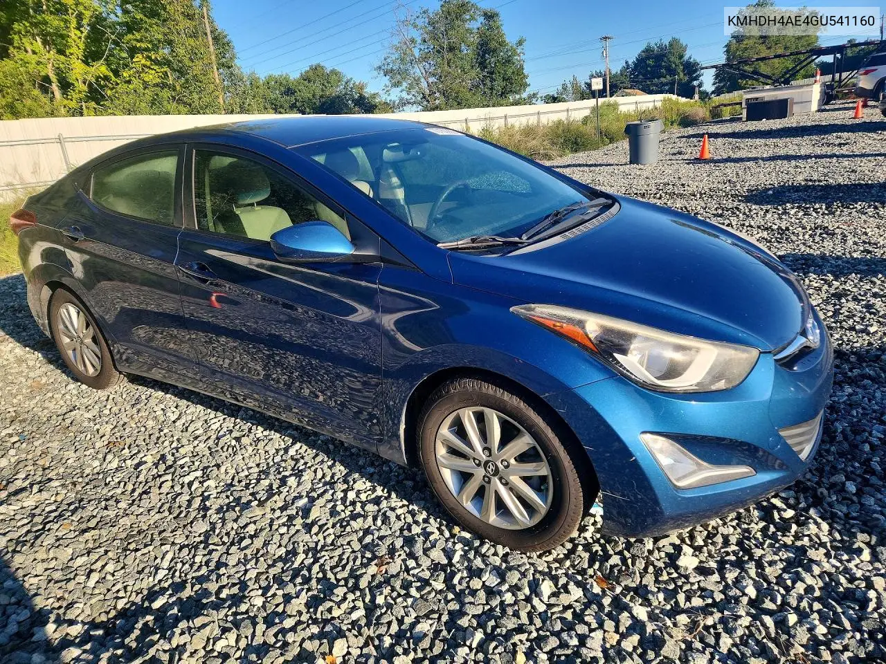 2016 HYUNDAI ELANTRA VIN KMHDH4AE4GU541160 — фото 4