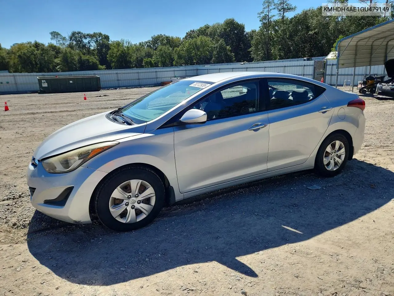 HYUNDAI ELANTRA 2016, VIN KMHDH4AE1GU479149