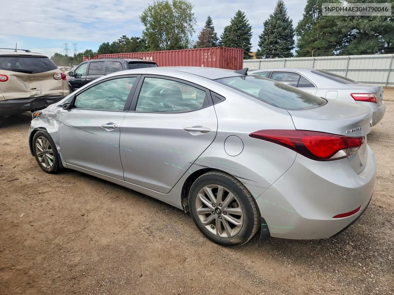 2016 HYUNDAI ELANTRA VIN 5NPDH4AE3GH790046 — фото 2