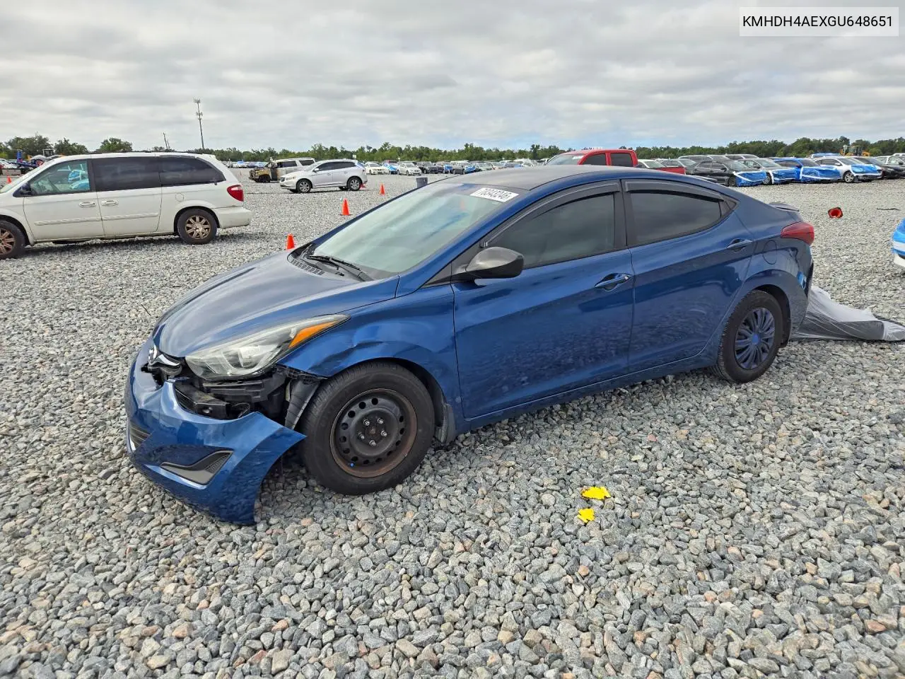 HYUNDAI ELANTRA 2016, VIN KMHDH4AEXGU648651