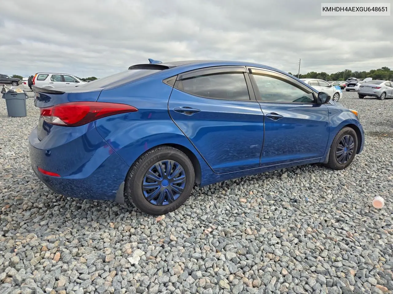 2016 HYUNDAI ELANTRA VIN KMHDH4AEXGU648651 — фото 3