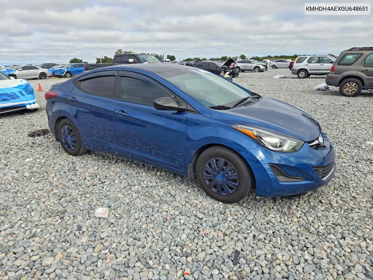 2016 HYUNDAI ELANTRA VIN KMHDH4AEXGU648651 — фото 4