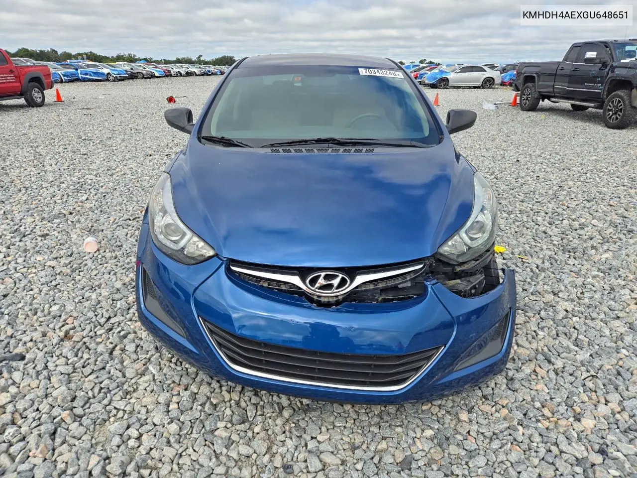 2016 HYUNDAI ELANTRA VIN KMHDH4AEXGU648651 — фото 5