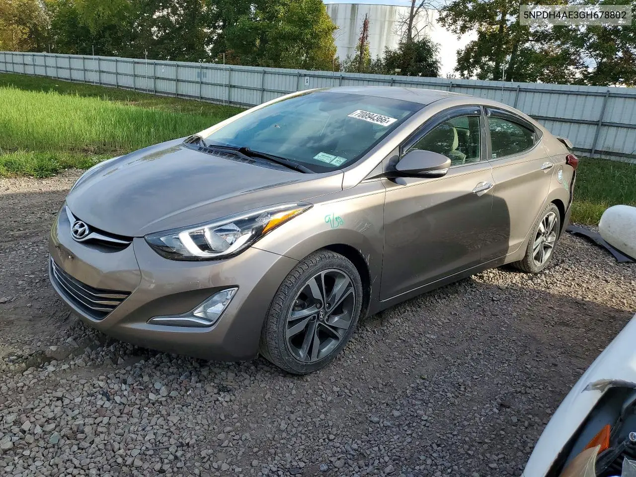 HYUNDAI ELANTRA 2016, VIN 5NPDH4AE3GH678802