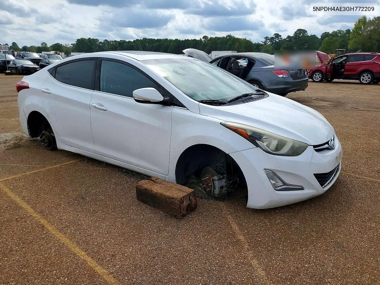 2016 HYUNDAI ELANTRA VIN 5NPDH4AE3GH772209 — фото 4