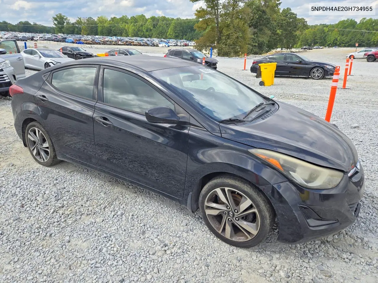 2016 HYUNDAI ELANTRA VIN 5NPDH4AE2GH734955 — фото 4