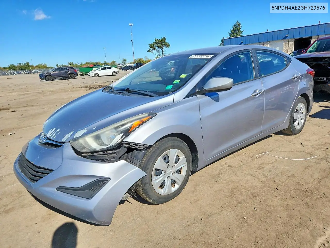 HYUNDAI ELANTRA 2016, VIN 5NPDH4AE2GH729576