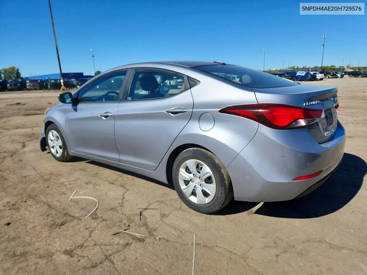 2016 HYUNDAI ELANTRA VIN 5NPDH4AE2GH729576 — фото 2
