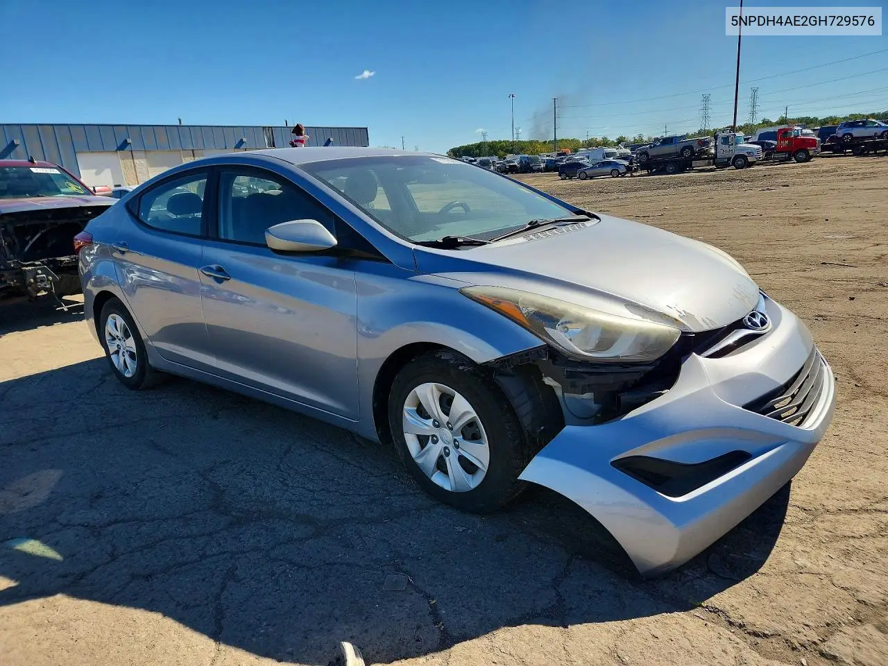 2016 HYUNDAI ELANTRA VIN 5NPDH4AE2GH729576 — фото 4