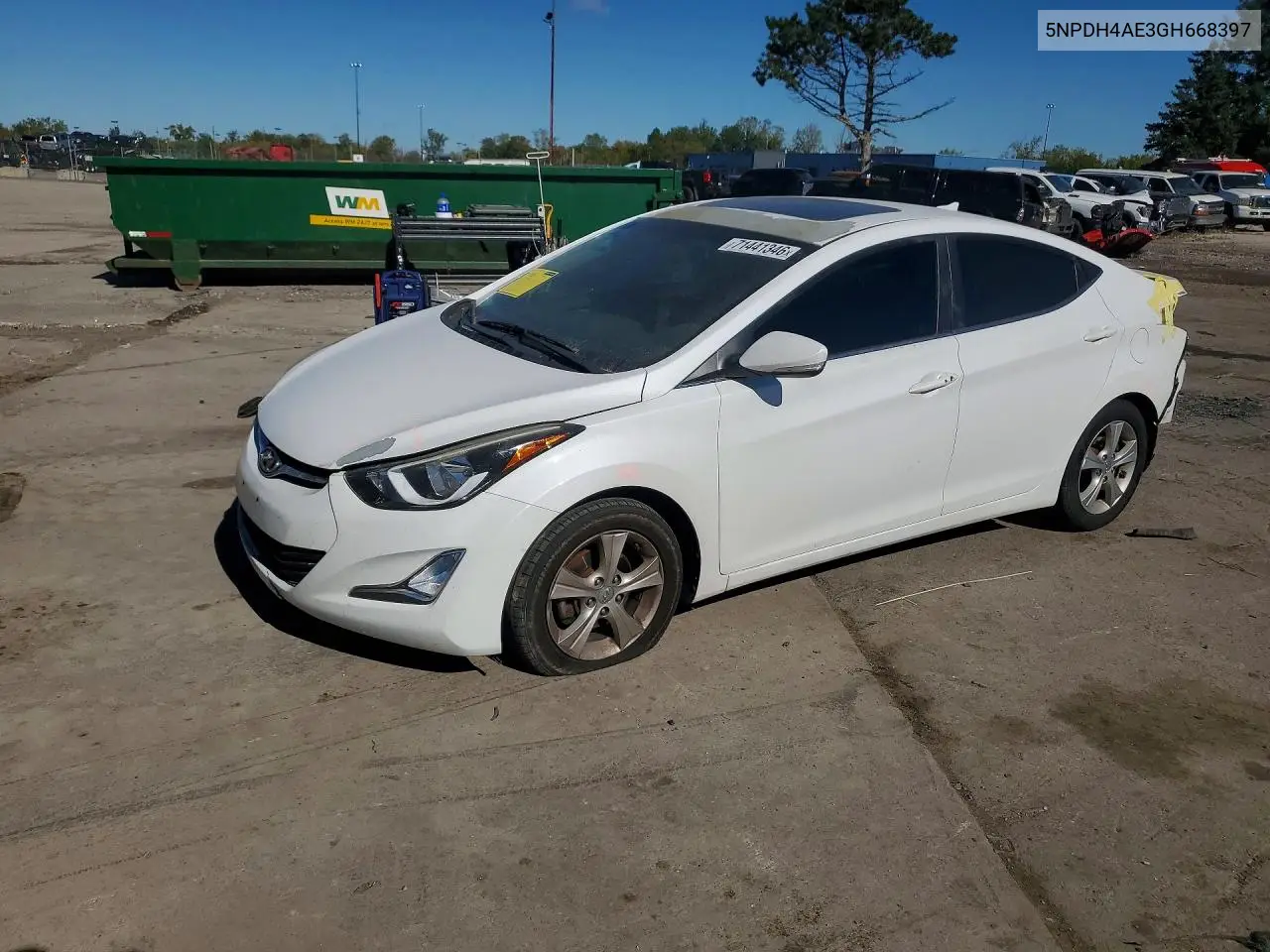 HYUNDAI ELANTRA 2016, VIN 5NPDH4AE3GH668397