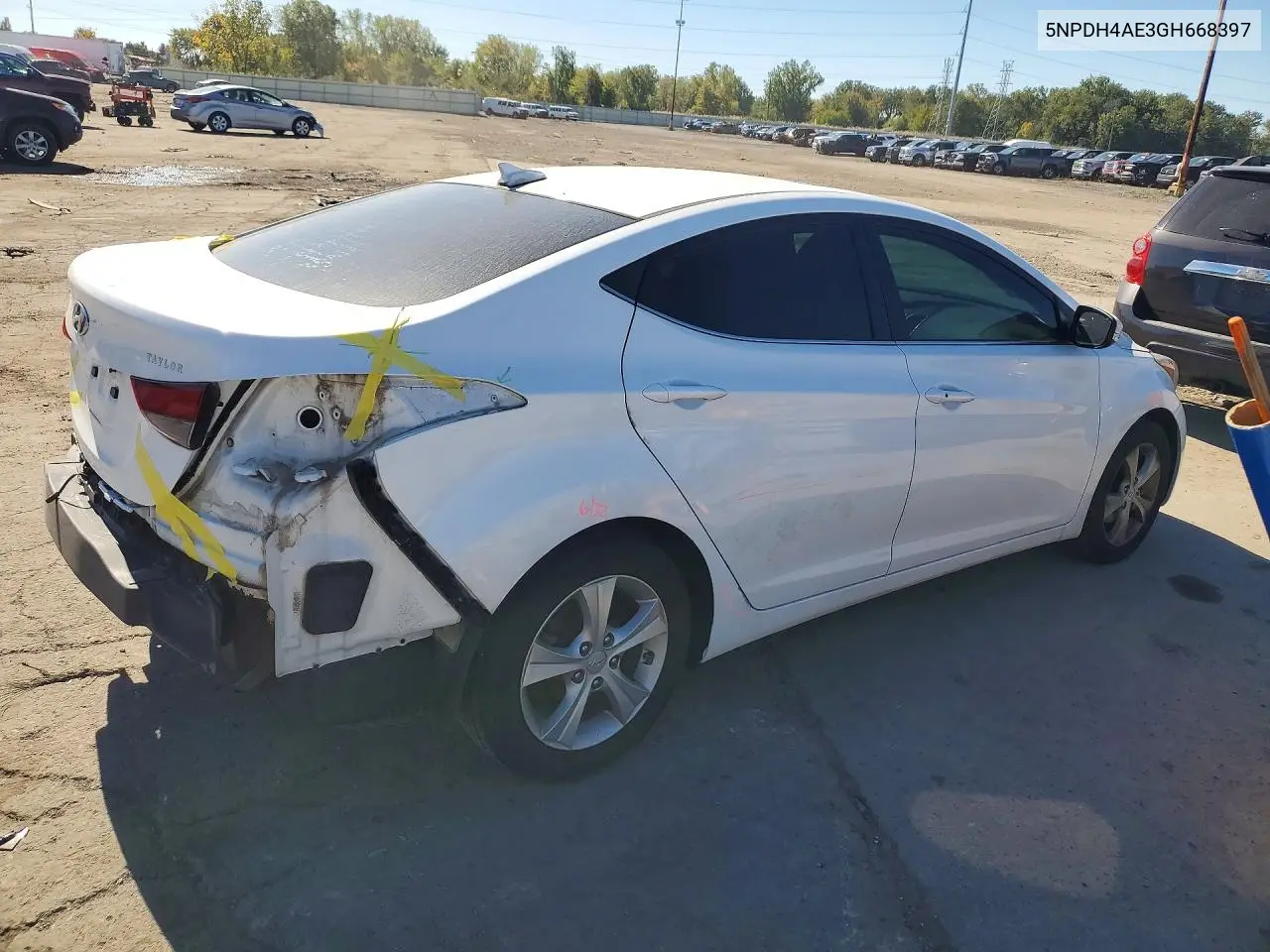 2016 HYUNDAI ELANTRA VIN 5NPDH4AE3GH668397 — фото 3