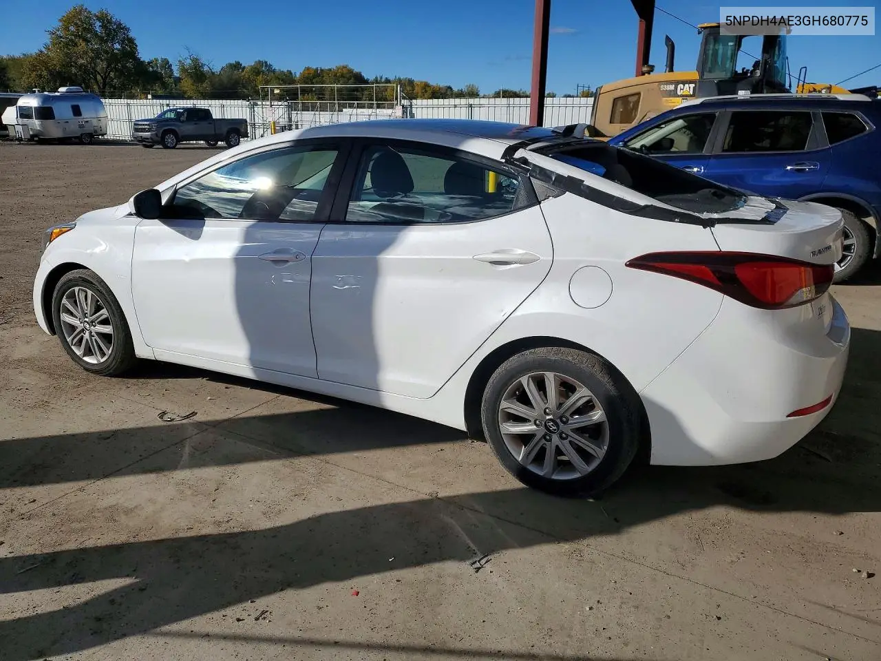 2016 HYUNDAI ELANTRA VIN 5NPDH4AE3GH680775 — фото 2