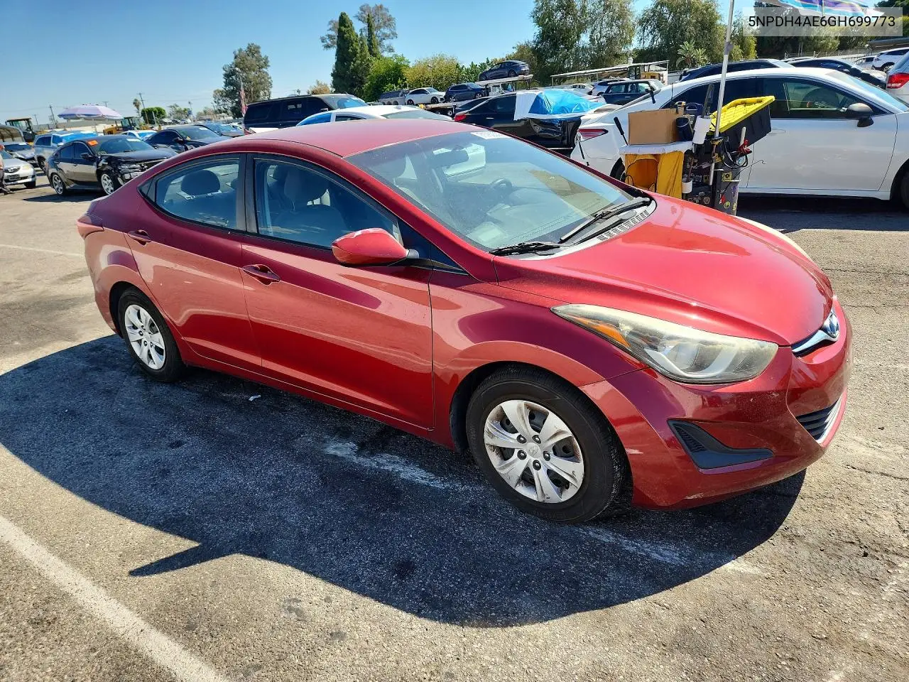 2016 HYUNDAI ELANTRA VIN 5NPDH4AE6GH699773 — фото 4