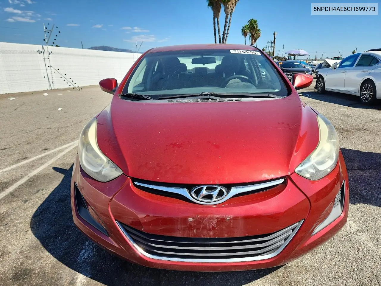 2016 HYUNDAI ELANTRA VIN 5NPDH4AE6GH699773 — фото 5