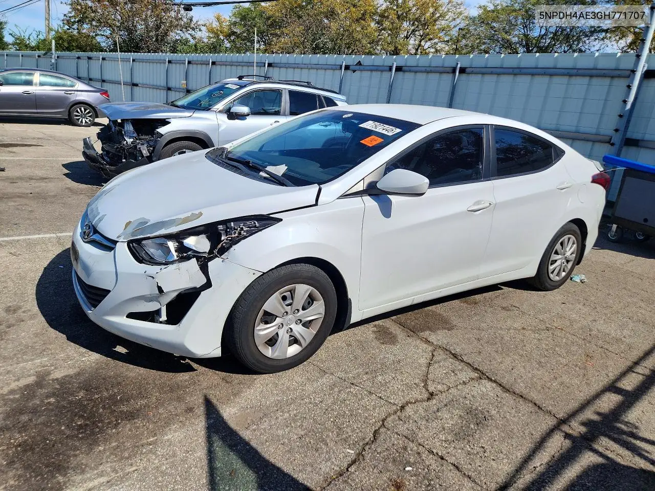 HYUNDAI ELANTRA 2016, VIN 5NPDH4AE3GH771707