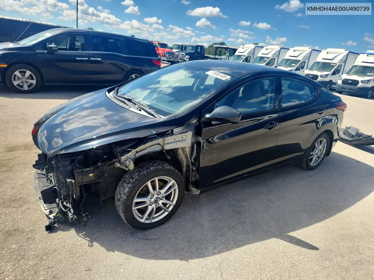 HYUNDAI ELANTRA 2016, VIN KMHDH4AE0GU490739