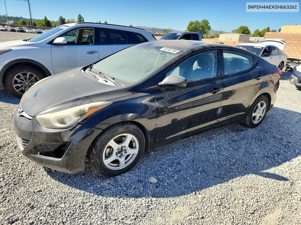 HYUNDAI ELANTRA 2016, VIN 5NPDH4AEXGH663262