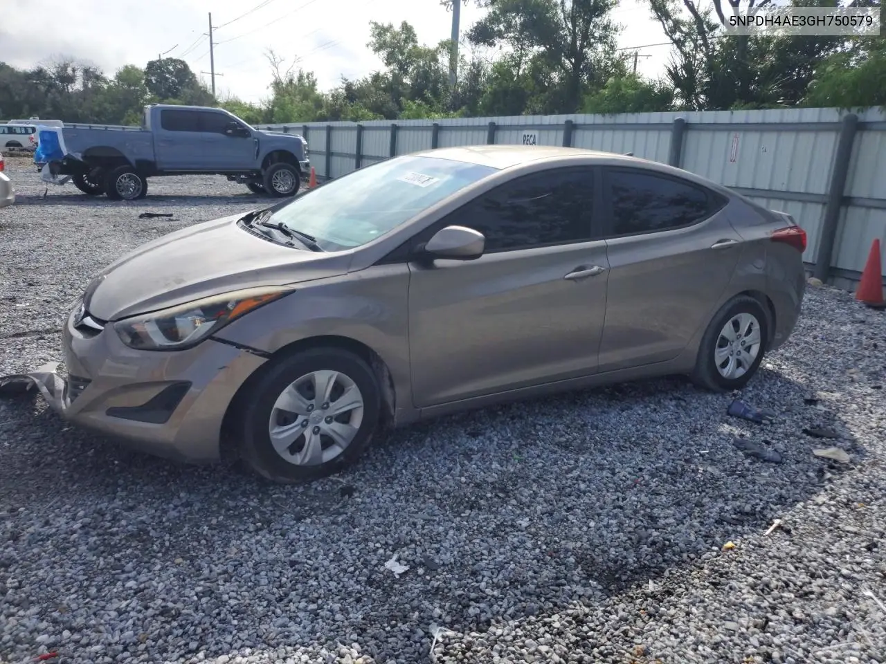 HYUNDAI ELANTRA 2016, VIN 5NPDH4AE3GH750579