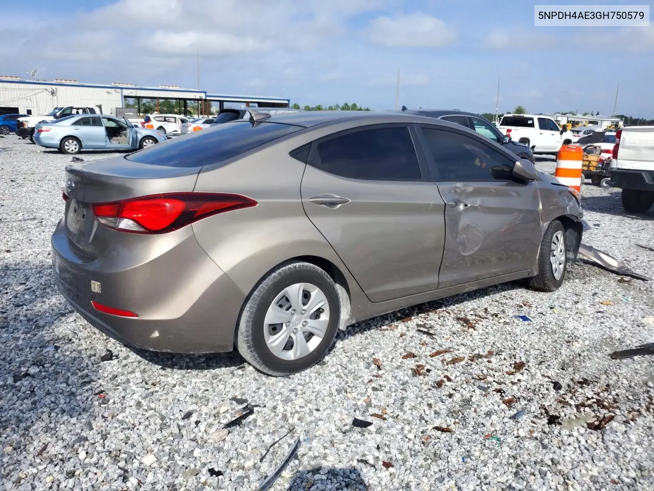 2016 HYUNDAI ELANTRA VIN 5NPDH4AE3GH750579 — фото 3