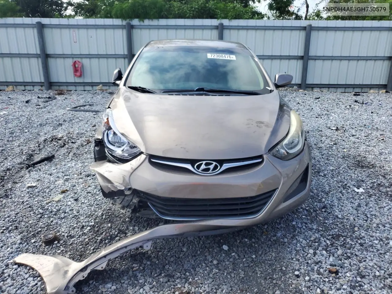 2016 HYUNDAI ELANTRA VIN 5NPDH4AE3GH750579 — фото 5