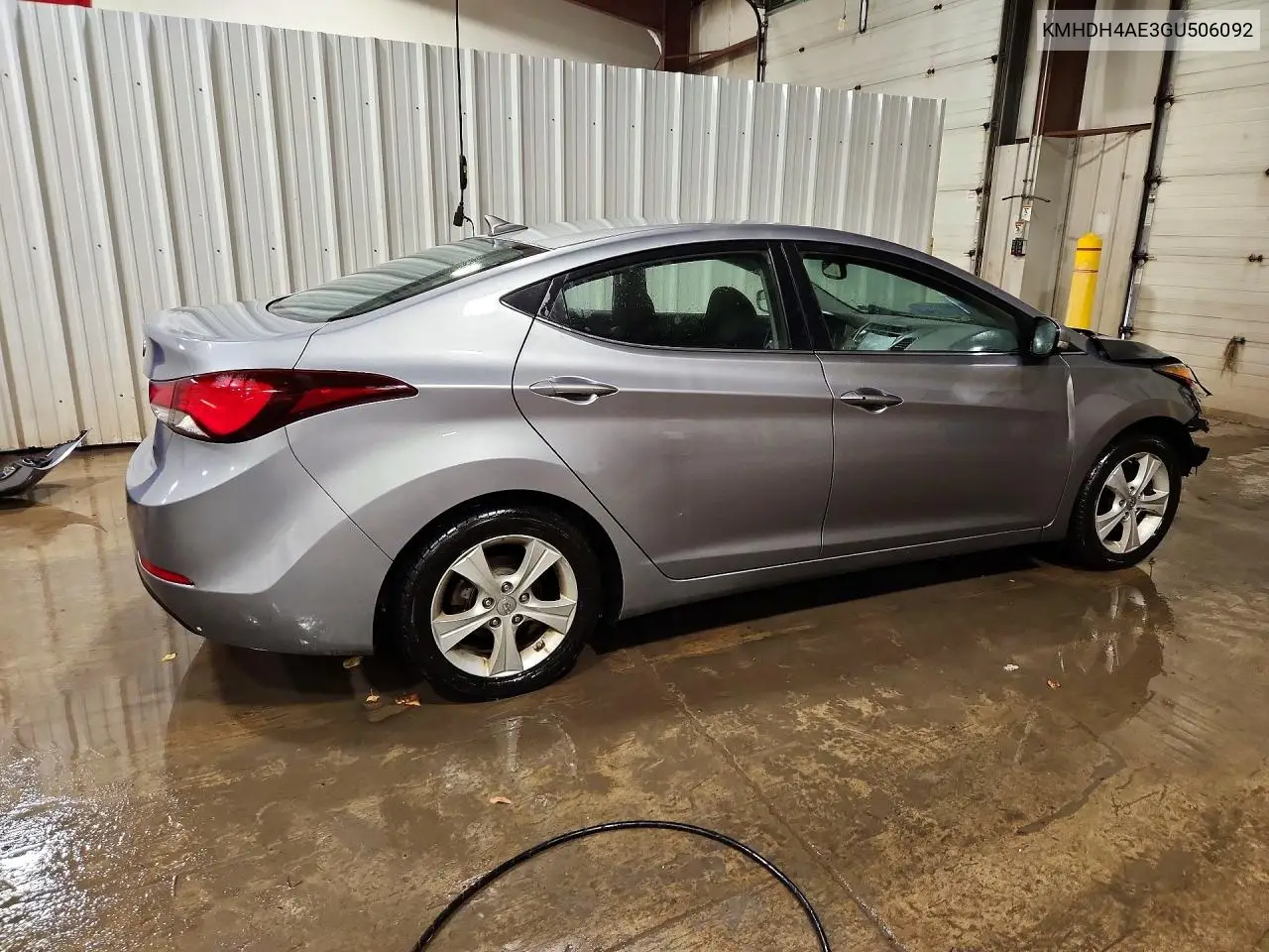 2016 HYUNDAI ELANTRA VIN KMHDH4AE3GU506092 — фото 3