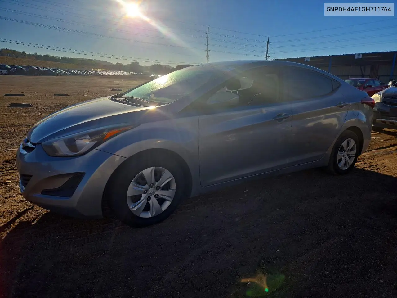 HYUNDAI ELANTRA 2016, VIN 5NPDH4AE1GH711764