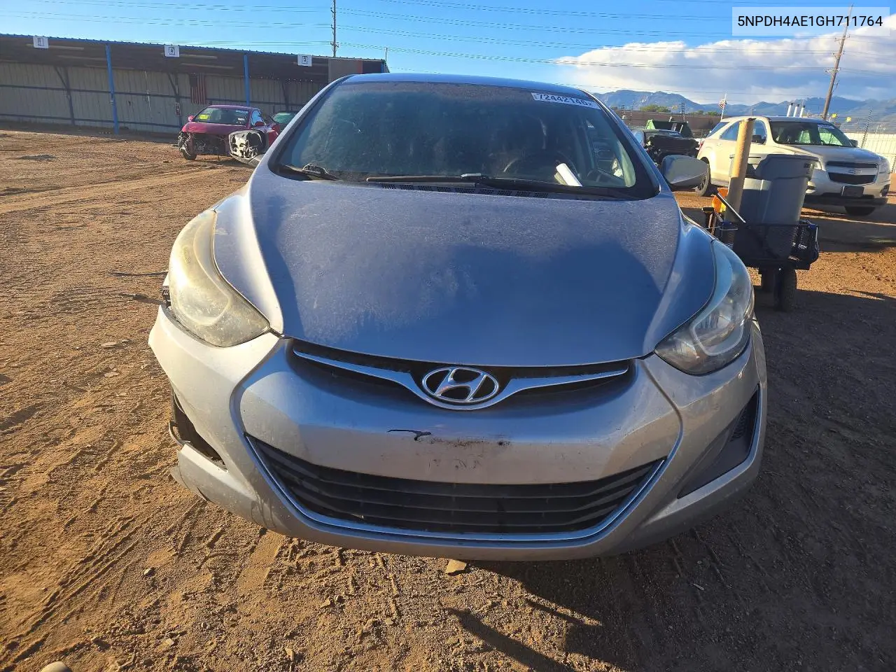 2016 HYUNDAI ELANTRA VIN 5NPDH4AE1GH711764 — фото 5