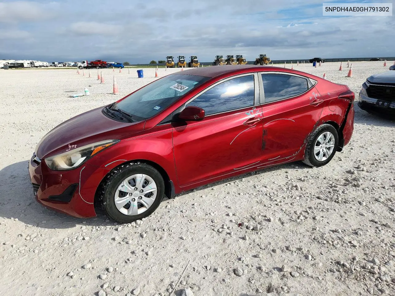 HYUNDAI ELANTRA 2016, VIN 5NPDH4AE0GH791302