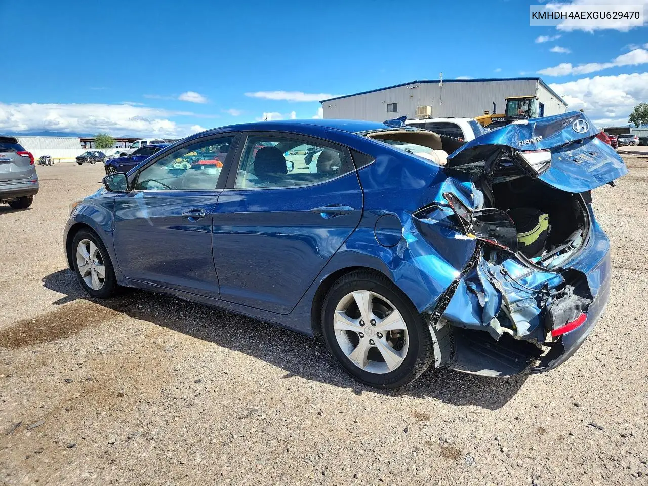 2016 HYUNDAI ELANTRA VIN KMHDH4AEXGU629470 — фото 2