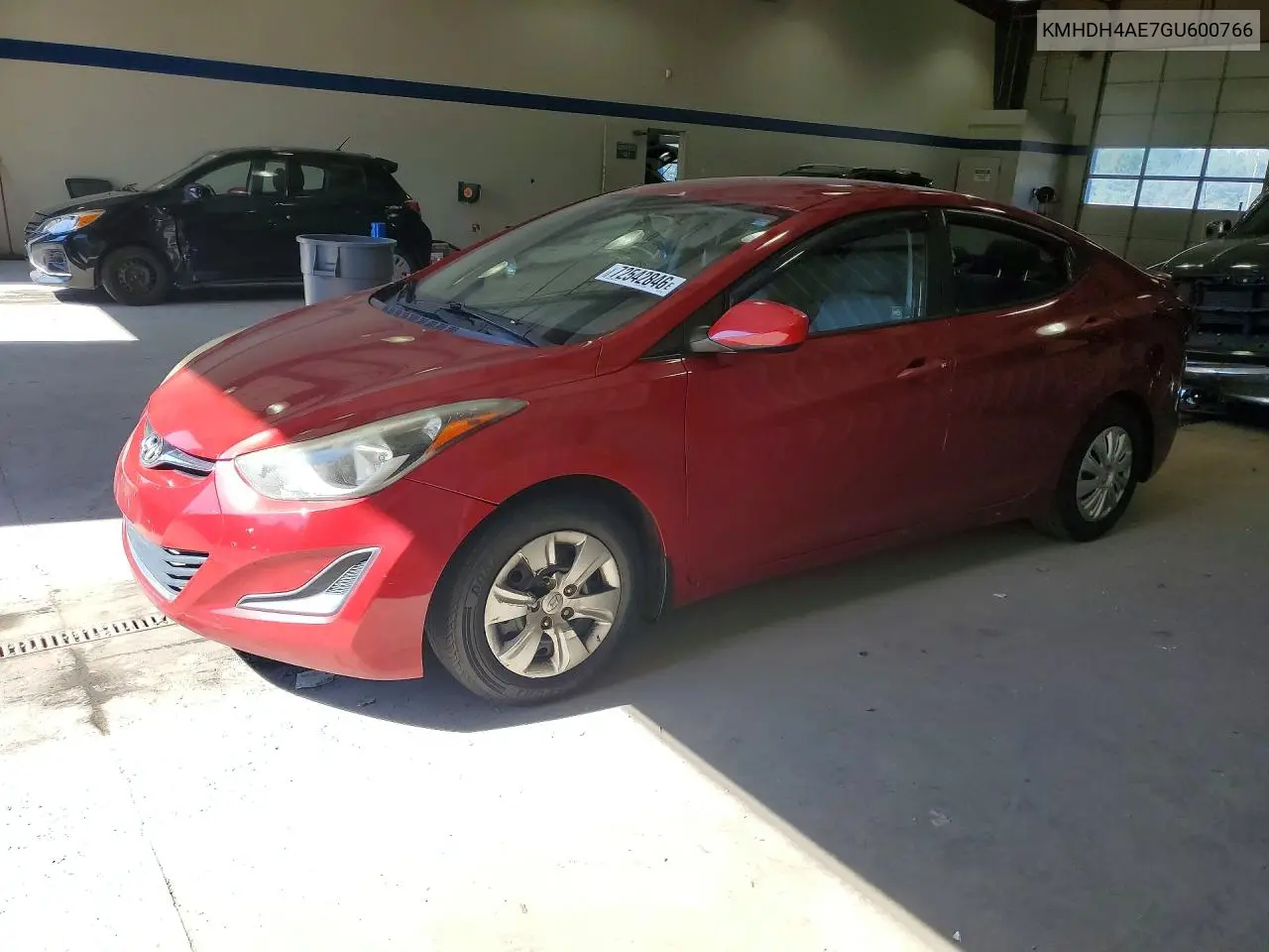 HYUNDAI ELANTRA 2016, VIN KMHDH4AE7GU600766