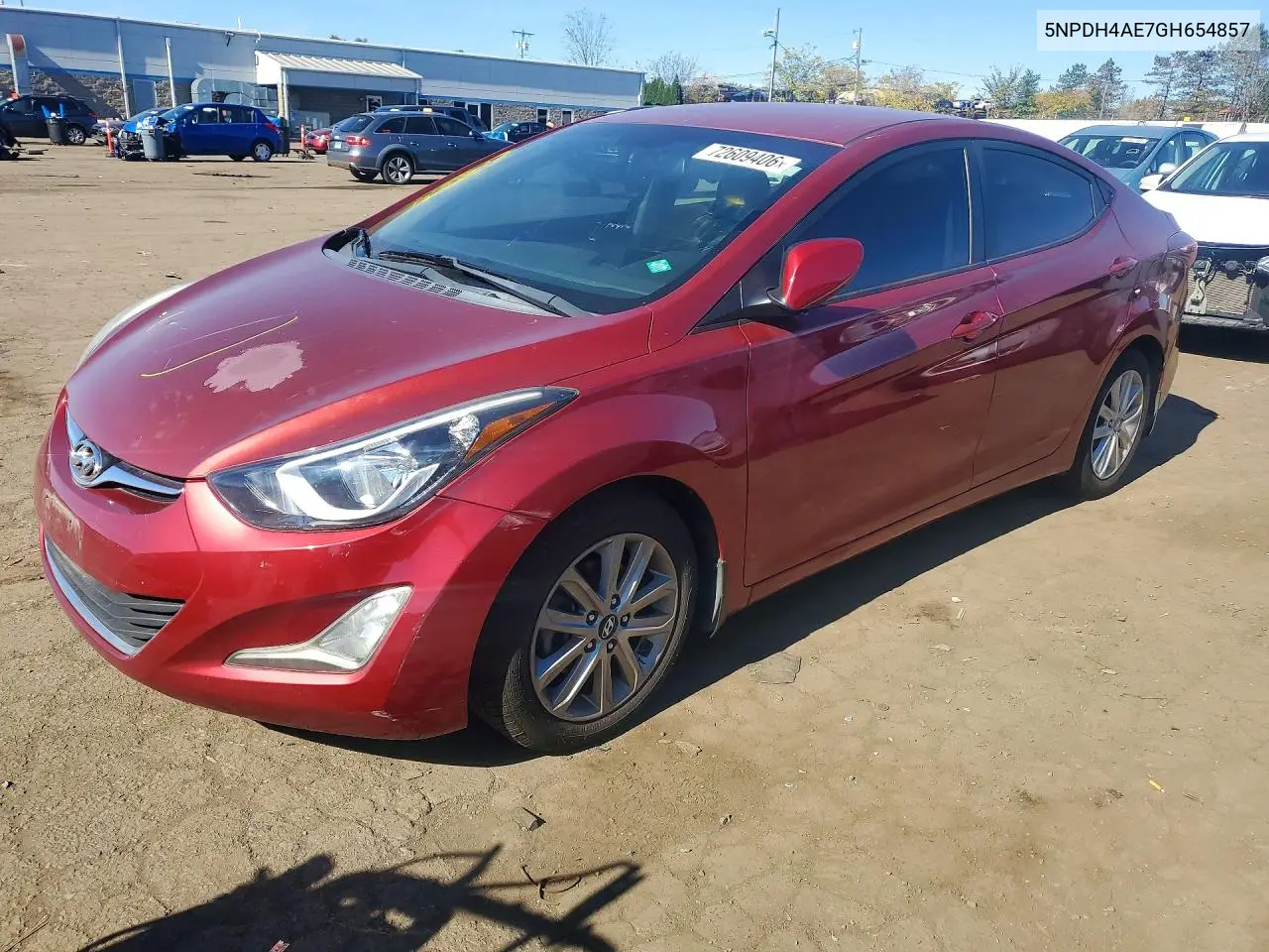 HYUNDAI ELANTRA 2016, VIN 5NPDH4AE7GH654857