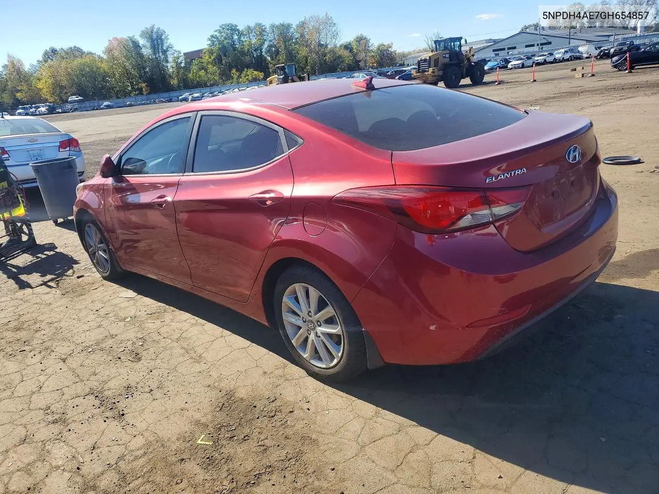 2016 HYUNDAI ELANTRA VIN 5NPDH4AE7GH654857 — фото 2