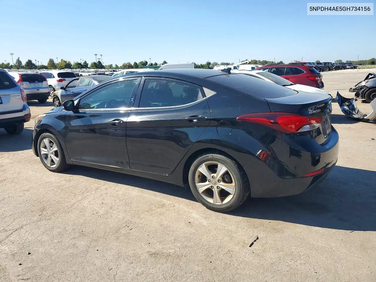 2016 HYUNDAI ELANTRA VIN 5NPDH4AE5GH734156 — фото 2
