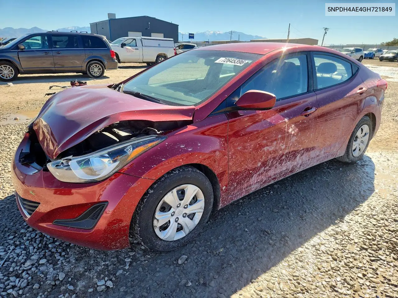 HYUNDAI ELANTRA 2016, VIN 5NPDH4AE4GH721849