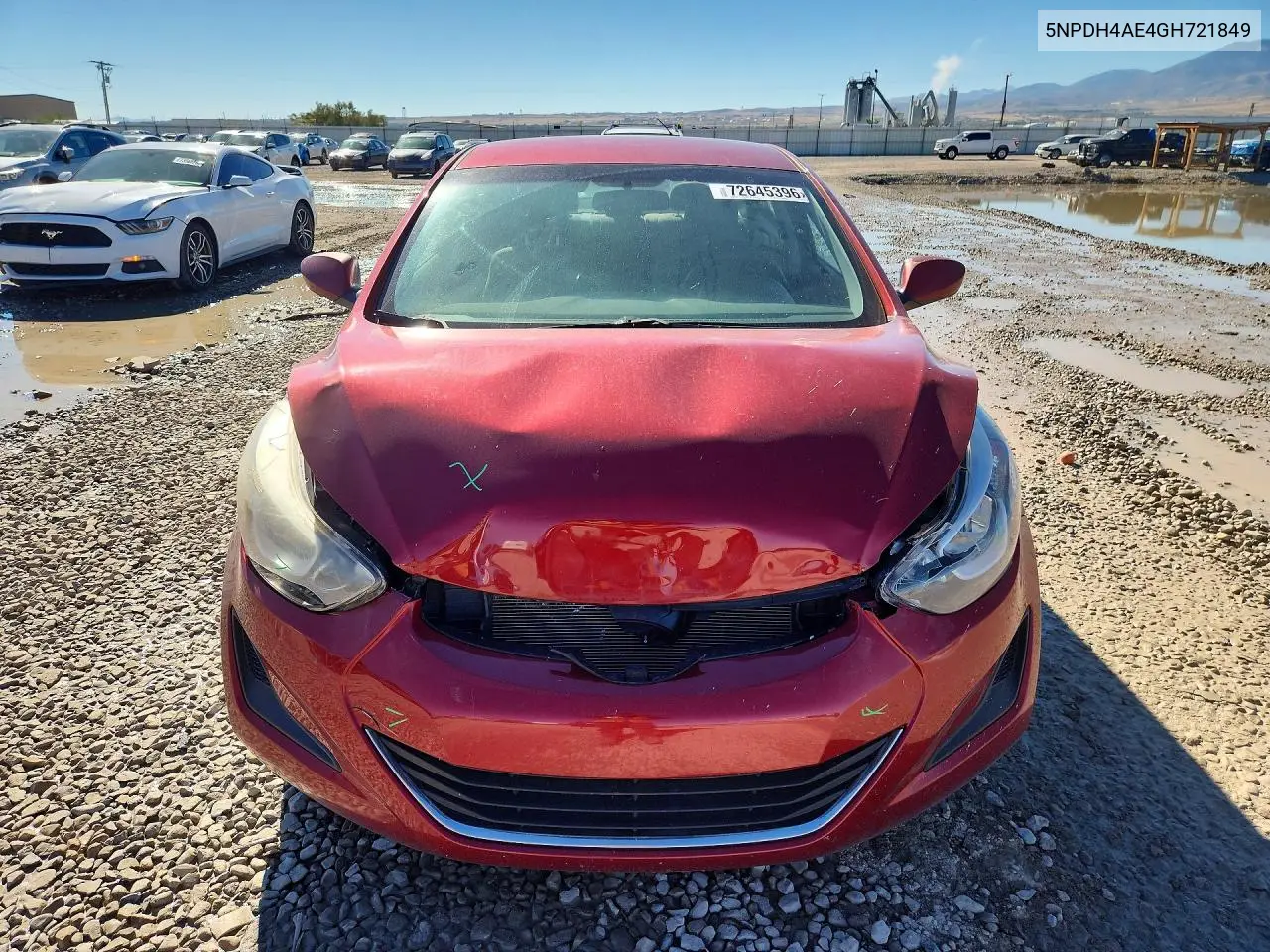 2016 HYUNDAI ELANTRA VIN 5NPDH4AE4GH721849 — фото 5
