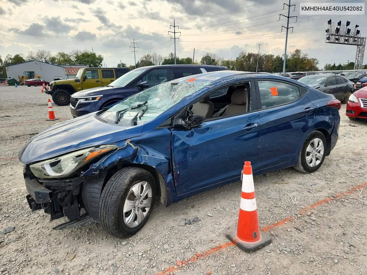 HYUNDAI ELANTRA 2016, VIN KMHDH4AE4GU542082