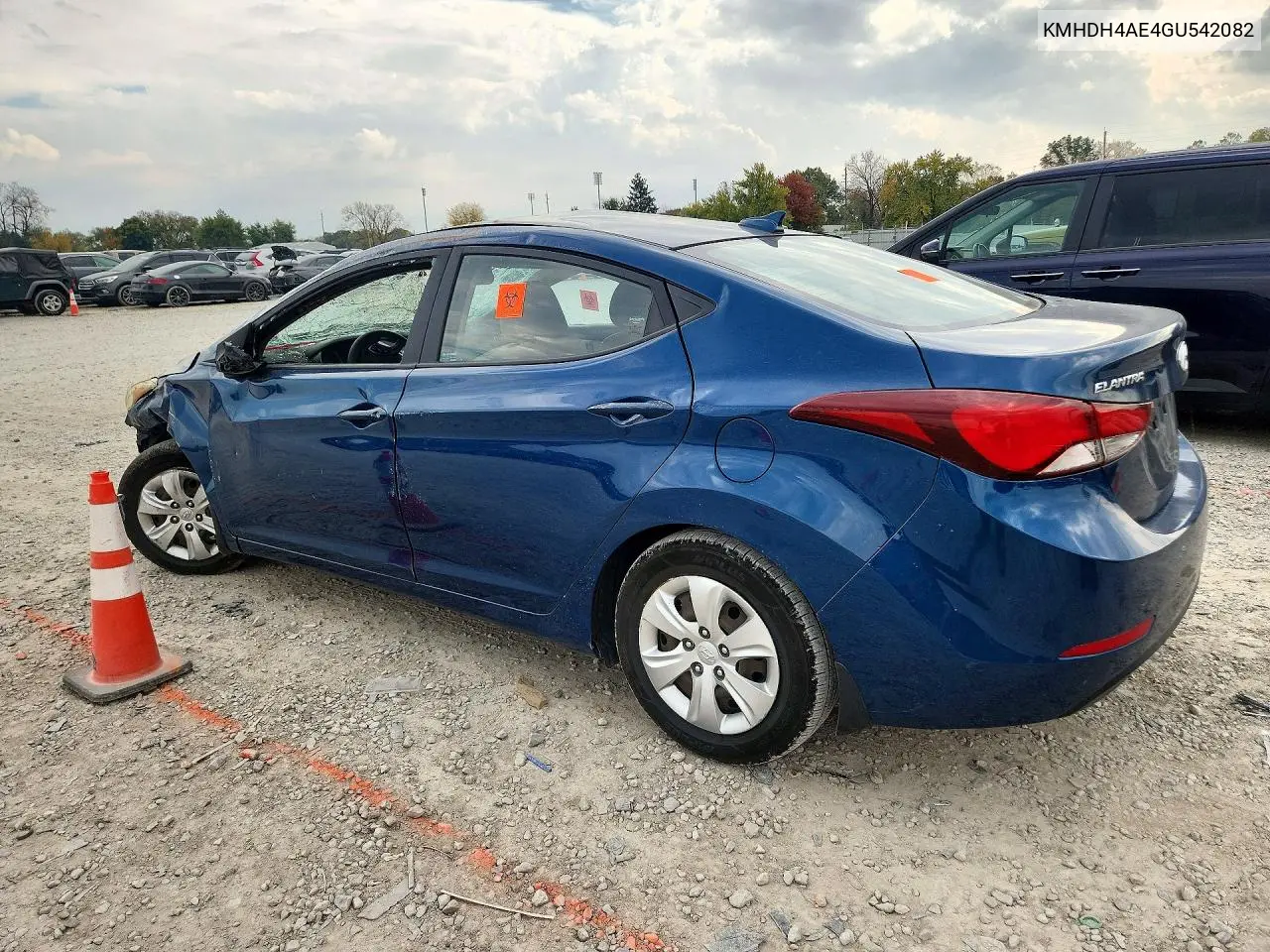 2016 HYUNDAI ELANTRA VIN KMHDH4AE4GU542082 — фото 2