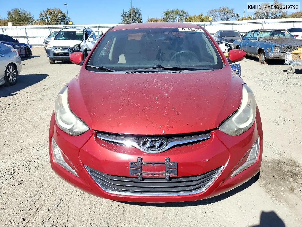 2016 HYUNDAI ELANTRA VIN KMHDH4AE4GU619792 — фото 5