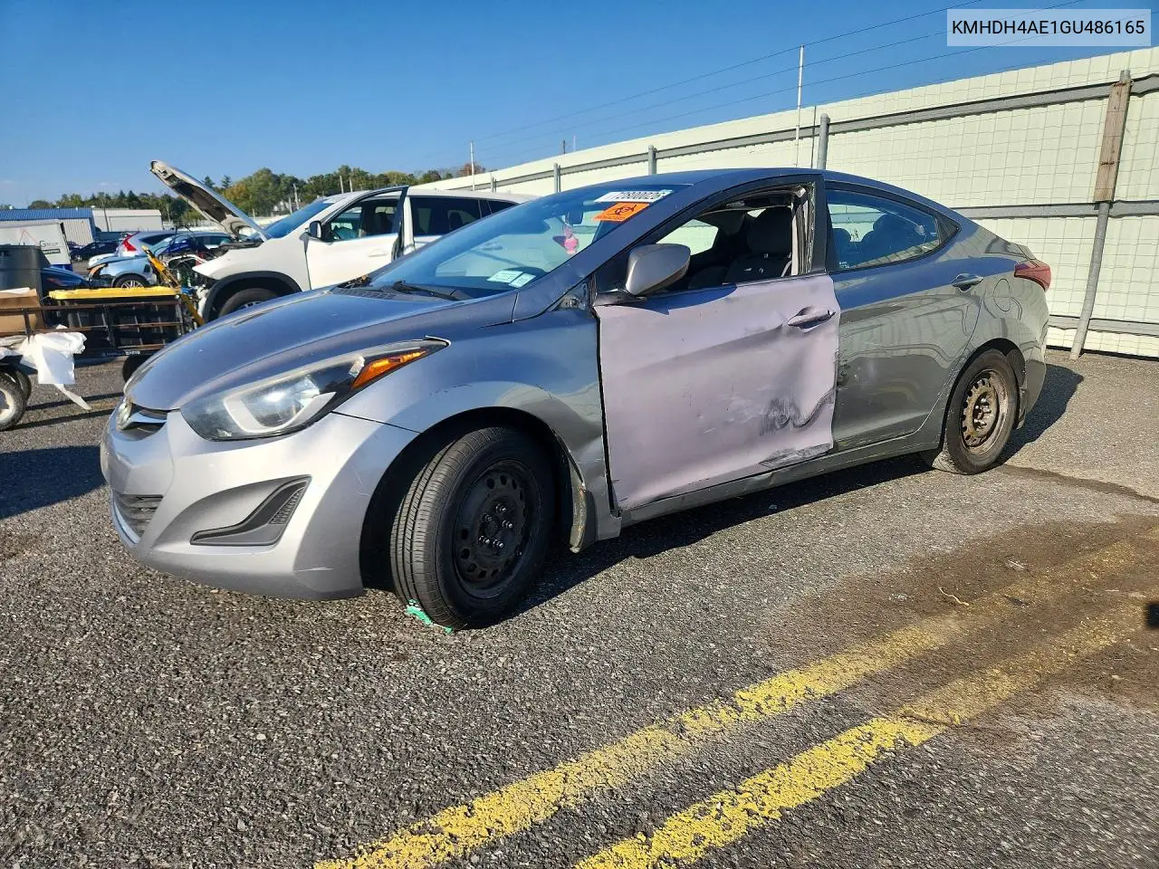 HYUNDAI ELANTRA 2016, VIN KMHDH4AE1GU486165
