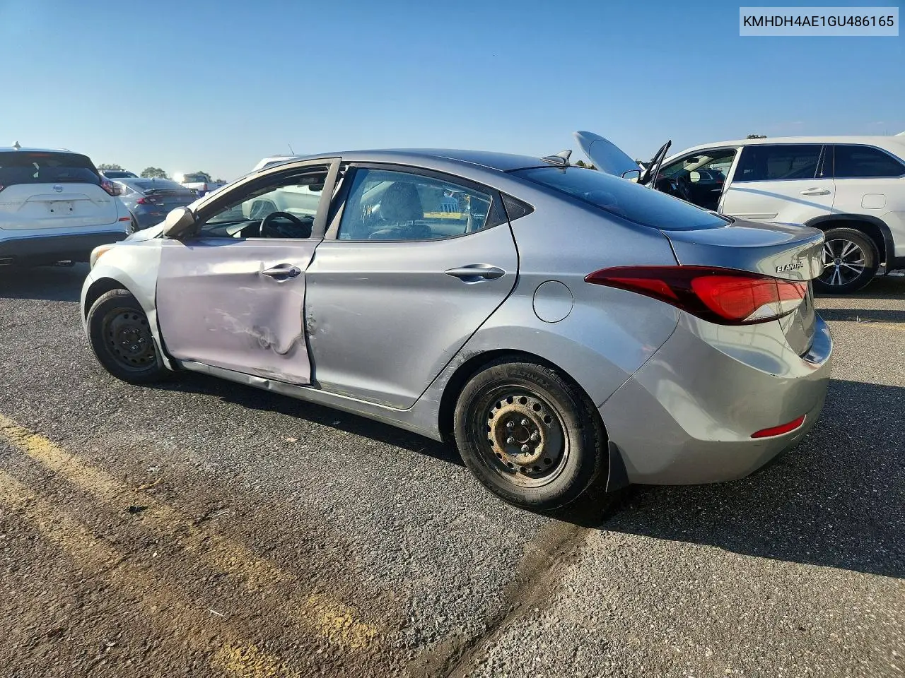 2016 HYUNDAI ELANTRA VIN KMHDH4AE1GU486165 — фото 2