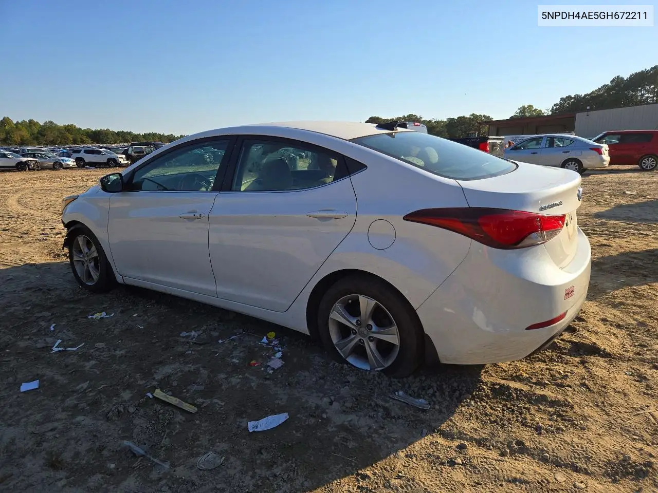 2016 HYUNDAI ELANTRA VIN 5NPDH4AE5GH672211 — фото 2