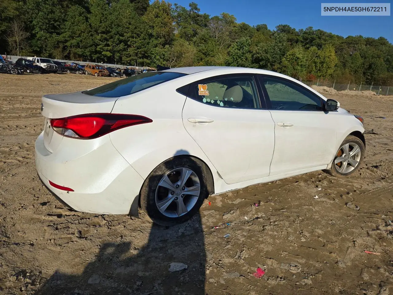 2016 HYUNDAI ELANTRA VIN 5NPDH4AE5GH672211 — фото 3