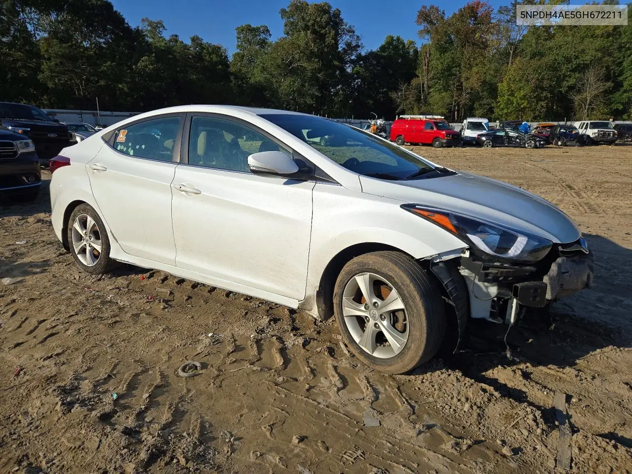 2016 HYUNDAI ELANTRA VIN 5NPDH4AE5GH672211 — фото 4