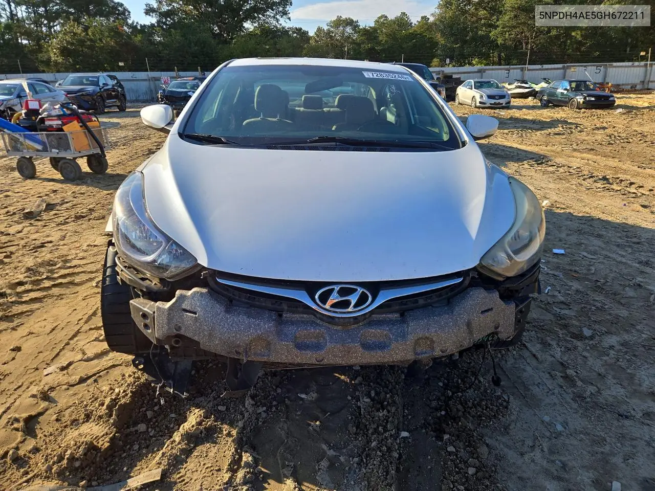 2016 HYUNDAI ELANTRA VIN 5NPDH4AE5GH672211 — фото 5