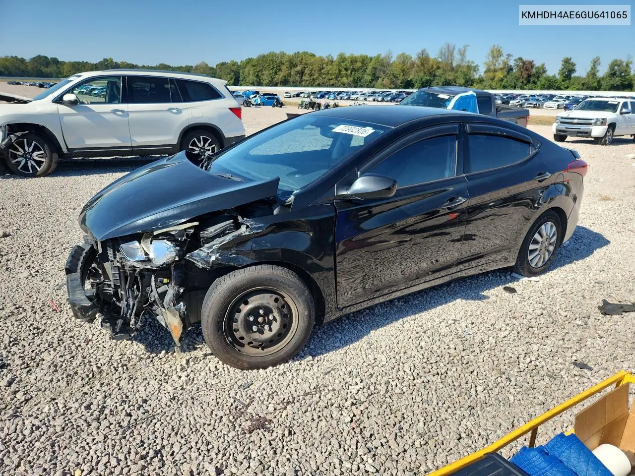 HYUNDAI ELANTRA 2016, VIN KMHDH4AE6GU641065