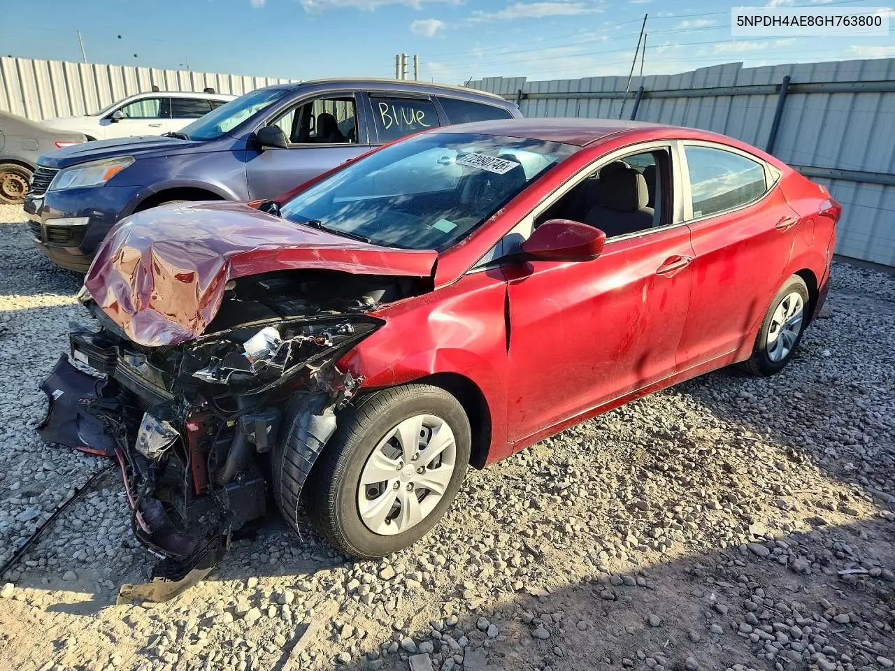 HYUNDAI ELANTRA 2016, VIN 5NPDH4AE8GH763800