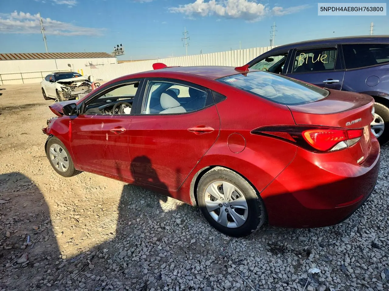 2016 HYUNDAI ELANTRA VIN 5NPDH4AE8GH763800 — фото 2