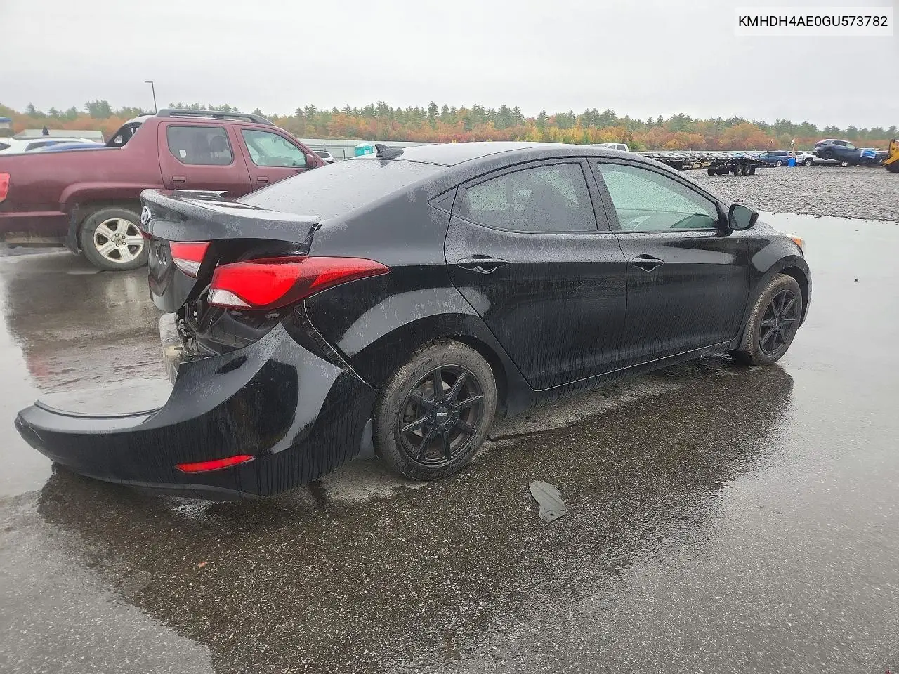 2016 HYUNDAI ELANTRA VIN KMHDH4AE0GU573782 — фото 3